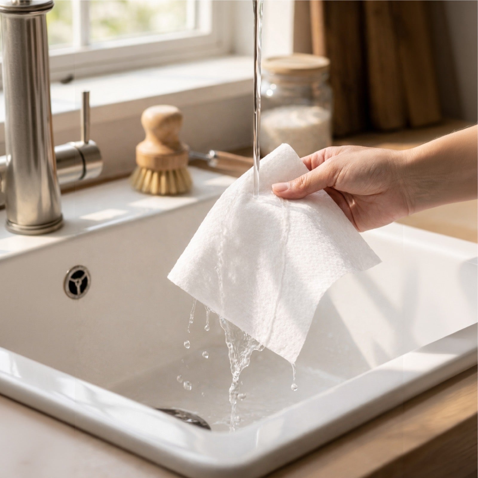 bamboo kitchen towel in use - Ecofira