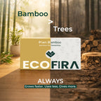 EcoFira packaging with bamboo and tree imagery, emphasizing sustainability.