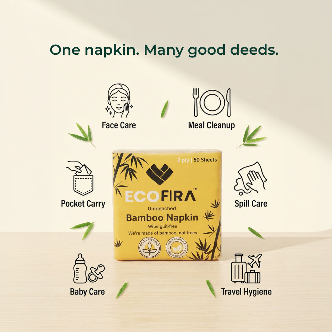 Bamboo Napkin Packet – 50 Sheets (Pack of 3)