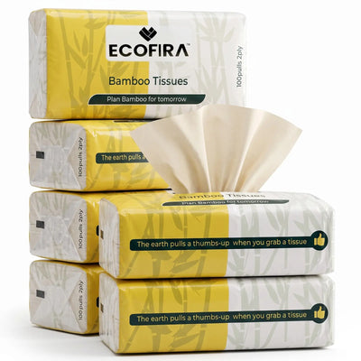 Bamboo Facial Tissue Soft Pack - 100 Pulls (Pack of 6)