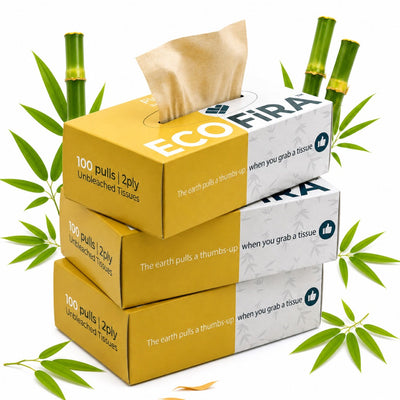 Bamboo Car & Facial Box Tissue 100 Pulls (Pack of 3)