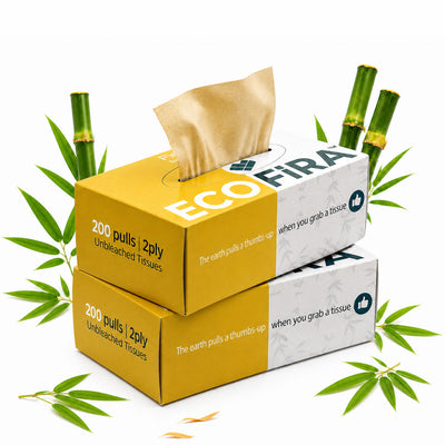 Bamboo Car & Facial Box Tissue 200 Pulls (Pack of 2)
