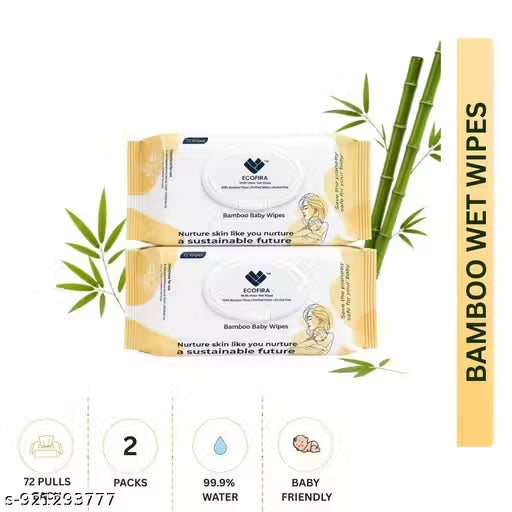 Bamboo Wet Wipes – 72 Wipes (Pack of 2)